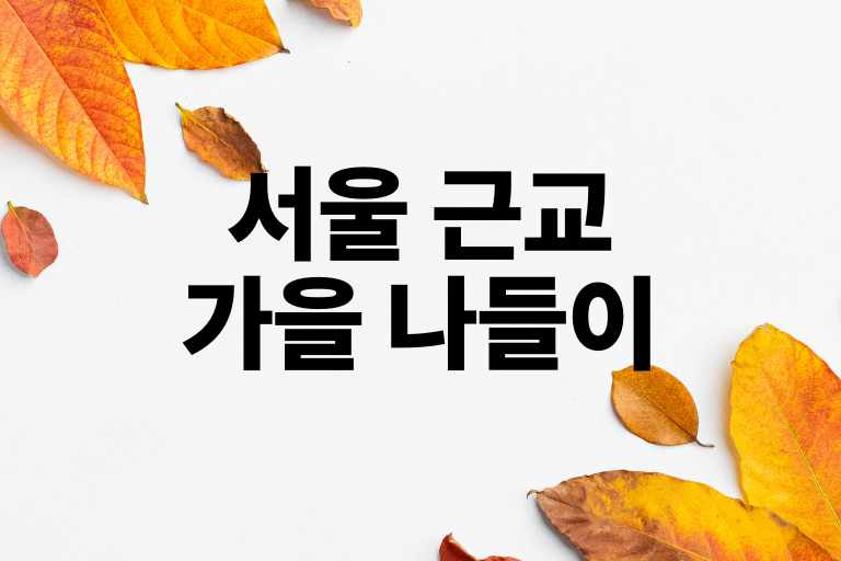 서울 근교 가을 나들이