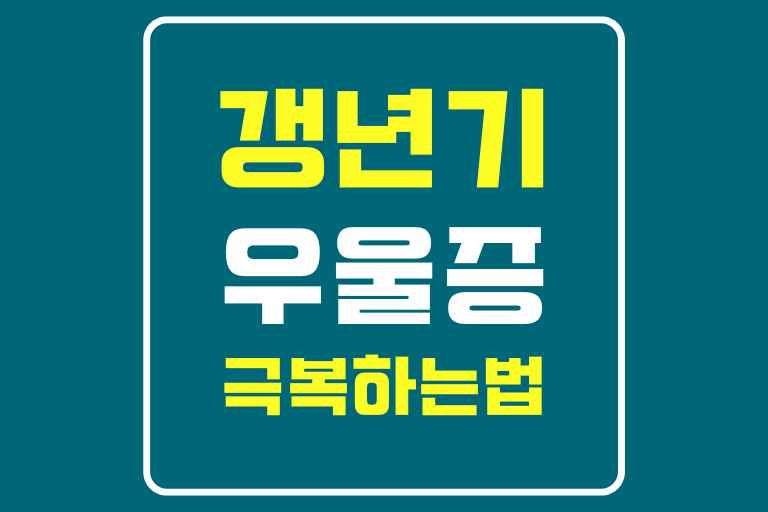 갱년기 우울증 극복 방법