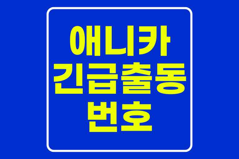 애니카 긴급출동 번호, 애니카 vs 애니카 다이렉트 가입자 서비스 차이가 있는지, 긴급출동 부를 수 있는 상황은